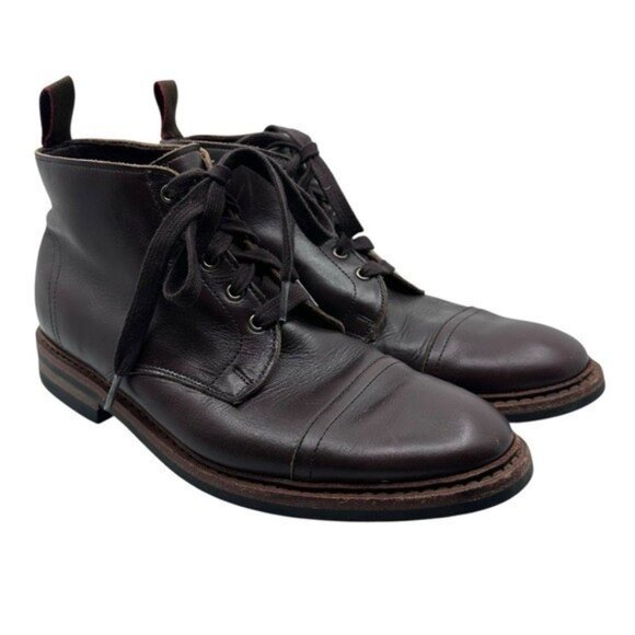 Allen Edmonds 10 D Patton Weatherproof Derby Cap Toe Boot Brown Leather 4098